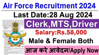 Airforce Group C New Vacancy 2024Airforce Group C Civilian Recruitment 2024Sarkari Today News Jobs [upl. by Isman]