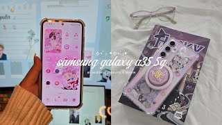 🧁samsung galaxy a35 aesthetic unboxing  genshin amp customization  a sort of cozy review [upl. by Orgel650]