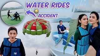 Accident hoty hoty bacha  Water Motor bike amp 🪂 Parasailing ride  Hira Faisal  Sistrology [upl. by Loesceke]