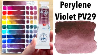 Perylene Violet Watercolor Mixes  PV29 White Nights [upl. by Poppo587]