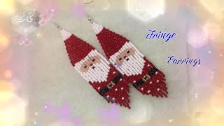 DIY Beaded Fringe Earing No 6  Brick Stitch [upl. by Aphrodite]