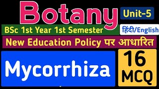 MCQ on MycorrhizaObjective Questions on MycorrhizaBSc 1st Year 1st Semester Botany MCQBotany MCQ [upl. by Neeoma]