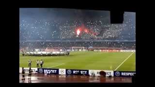 urlo champions con grande coreografia dei tifosi sscnapoli championsleague [upl. by Zysk501]