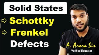 Schottky Defect  Frenkel Defect  Stoichiometric Defects in Solids L13 NEET JEE AIIMS  12th [upl. by Anaujit]