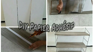 DIY  Nouvelle étagère avec du papier adgésif تجديد الأثاث بالورق اللاصق [upl. by Talbot]