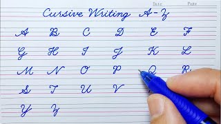 How to write English capital letters  Cursive writing A to Z  Cursive handwriting practice  ABCD [upl. by Nemad]