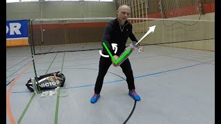 Badminton Unterarmrotation  Methode zum Erlernen der Bewegung [upl. by Zerelda]