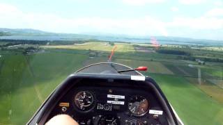 Glider side slipping and landing HD ASK 21 [upl. by Alyakam]