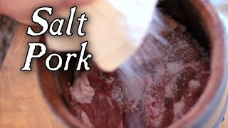 Preparing Salt Pork  18th Century Cooking [upl. by Ayam981]