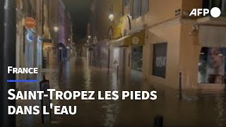 Intempéries quotSaintTropquot les pieds dans leau  AFP [upl. by Mckeon]