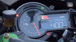 KAWASAKI H2R MAXIMA VELOCIDAD RECORD 0400kmh 26 segundos HD Top Speed [upl. by Sauers443]