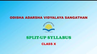 SPLIT UP SYLLABUS Class  X  10th OAVS 202324 OAVS OAV Schools [upl. by Schoenburg449]