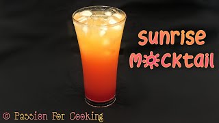 Sunrise Mocktail 🌞with 3 ingredients  Beautiful mocktail  refreshing orange drink for hot summer [upl. by Rothmuller]