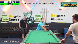 LINDOMAR🆚️ GILMAR 2 MIL AO VIVO 1808 sinucaaprendizdulokoaovivo [upl. by Aiuqcaj]