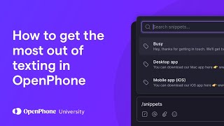 How to get the most out of OpenPhones texting features [upl. by Neirda768]