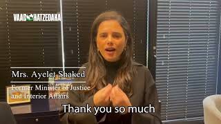 Former Minister of Justice Ayelet Shakeds Tribute to Vaad Hatzdaka Miami [upl. by Greenwell775]