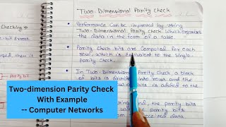 Lec 39  What is Twodimension Parity Check  Error Detection in Computer Networks [upl. by Stroud]