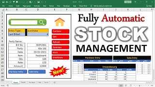 Stock  Inventory  Management in Excel  Stock Maintain in Excel  Hindi   Stock Register [upl. by Yelrac]