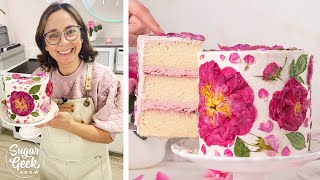 Rose Flavored Cake Recipe With Pressed Flowers [upl. by Odnalor]