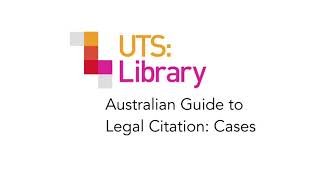 Australian Guide to Legal Citation Cases [upl. by Jonathan859]