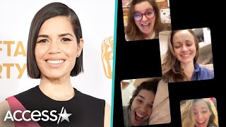 America Ferrera FaceTimed Sisterhood CoStars After Oscar Nomination [upl. by Ollecram]