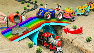 Top diy tractor making mini Concrete bridge 3  diy tractor  water pump  KeepVilla DongAnh mini [upl. by Adnahsor]