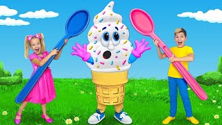 Slava and Max are selling ice cream in a toy truck Water hacks for kids [upl. by Lamok298]