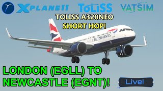 GUSTY SPICY NEWCASTLE Landing  EGLLEGNT  ToLiSs A320neo  Airbus SOP  XP11  ENPH [upl. by Hawk]