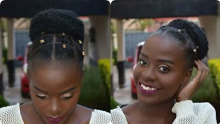 QUICK AND EASY PROTECTIVE STYLES FOR SHORT NATURAL HAIR TYPE 4A 4B 4C HAIR AFRICAN THREADING METHOD [upl. by Finny]