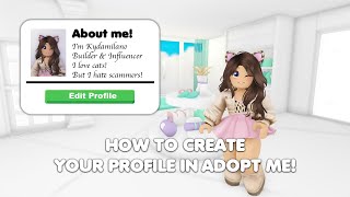 HOW to create your NEW PROFILE in Adopt me [upl. by Avonasac]