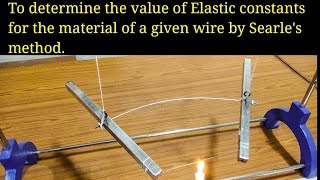 Elastic Constants for the material of a given wire by Searles method  Experiment [upl. by Arica]