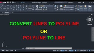 How to convert line to polyline in autocad2023 [upl. by Niveg]