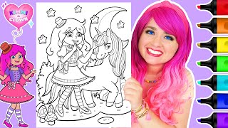 Coloring Kimmi The Clown Unicorn Coloring Page  Ohuhu Art Markers [upl. by Mulry207]