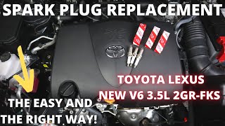 How to change Spark Plugs on New Toyota V6 Engine 2GRFKS 35L D4S [upl. by Oneida985]