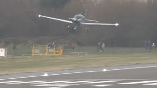 Storm Isha gust stops landing plane in midair [upl. by Cooe]