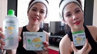 BEAUTY PRODUCTS REVIEW BIOTEN MOISTURIZING GEL CREAM AND BIOTEN MICELLAR WATER FACIAL CLEANSER [upl. by Gwendolyn]