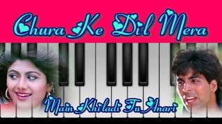 Chura ke Dil mera  Easy Piano Tutorial with Notation  Youtube  LalitaNayal [upl. by Ahsemat]