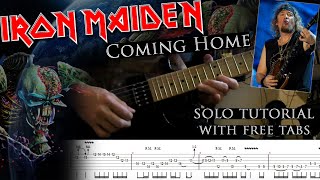 How to play Adrian Smiths solos 48 Coming Home with tablatures and backing tracks [upl. by Anirehtac28]