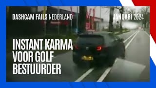 AUTOMOBILIST KRIJGT INSTANT KARMA  Dashcam Fails Nederland  december 2023 [upl. by Marasco]