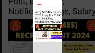 Army MES New Vacancy 2024  Army MES Bharti 2024  Army MES New Recruitment 2024  MES Vacancy 2024 [upl. by Nekial]