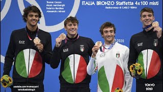 Tokyo 2020  BRONZO ITALIA Staffetta 4x100 misti  Radiocronaca di Carlo Verna Rai Radio 1 [upl. by Meesaw]