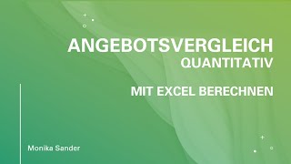 Angebotsvergleich  quantitativ [upl. by Ganny561]