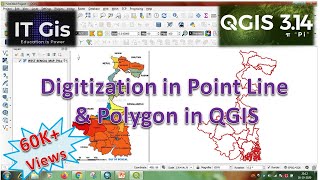 Digitization in QGIS  Digitization in point line and Polygon in QGIS  IT GIS  QGIS [upl. by Aisad800]