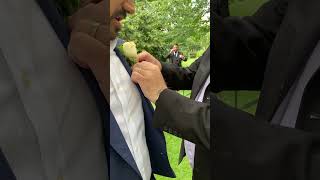 Capel Manor Wedding Celebrant  London Weddings Blessings  Jonathan attaching buttonholes to guest [upl. by Chung]