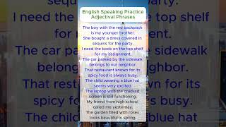 English speaking practice Adjectival phrases tense in English grammar englishspeakingpractice [upl. by Adlar]