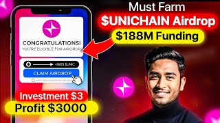 UNICHAIN AIRDROP GUIDE  188M Funding Airdrop  UNICHAIN TESTNET  Uniswap Unichain Airdrop [upl. by Kurzawa]