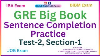 Sentence Completion Practice from GRE Big Book Test2 Section1 [upl. by Hajin234]