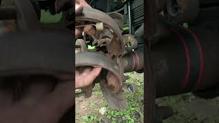 Ford F350  New Rear Brakes  Part 2 Parking Brake Shoes [upl. by Arjan]