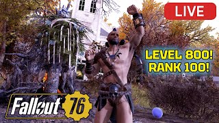 Can We Reach Level 800 amp Rank 100 On Fasnacht Double XP  Fallout 76 Livestream [upl. by Allbee]