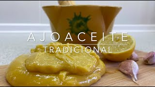 Receta salsa AJOACEITE Tradicional en MORTERO 🧄  Alioli  Allioli [upl. by Marasco]